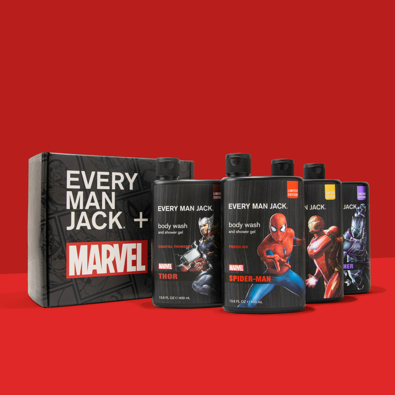 Every Man Jack Marvel Spider-Man Bath and Body Gift Set for Men